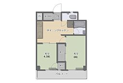あさやビル 2DKの間取図画像