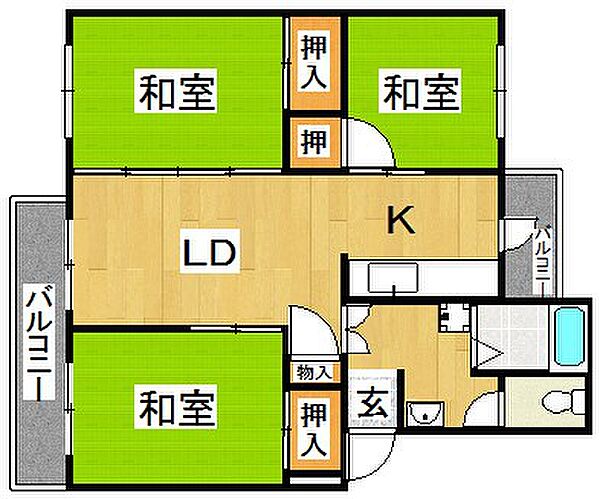 新金岡第7次住宅 ｜大阪府堺市北区新金岡町４丁(賃貸マンション3LDK・5階・57.35㎡)の写真 その2