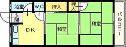 常盤マンション 2DKの間取図画像