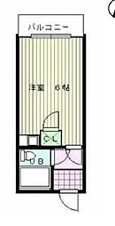 サンロード白鷺 1Kの間取図画像