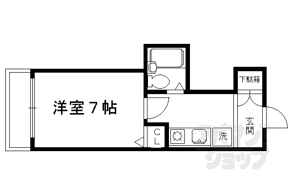 ブレアーコート北山 206｜京都府京都市左京区下鴨北芝町(賃貸マンション1K・2階・22.62㎡)の写真 その2