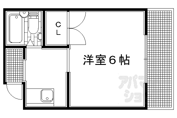 コーポ中島 303｜京都府京都市左京区下鴨西本町(賃貸マンション1K・3階・18.00㎡)の写真 その2