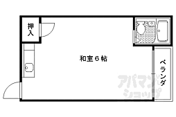 大文字ハイツ ワンルームの間取図画像