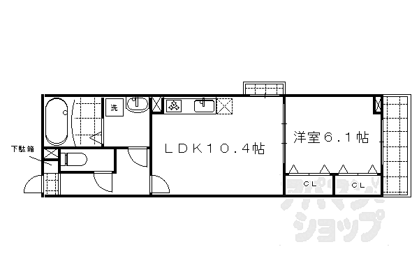 京都府京都市上京区西今小路町(賃貸マンション1LDK・5階・41.48㎡)の写真 その2