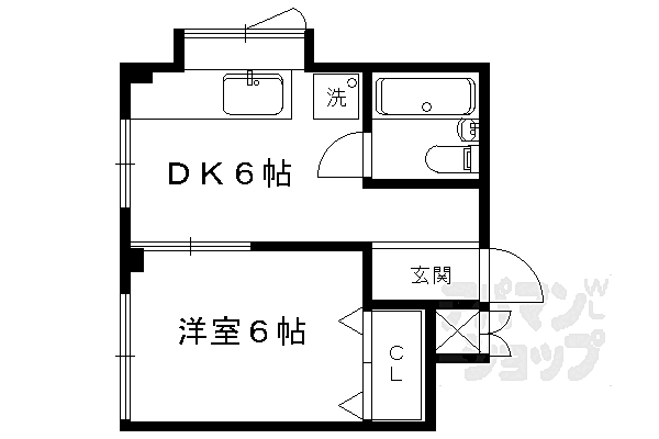 メゾンドペペ 3B｜京都府京都市左京区静市市原町(賃貸マンション1DK・3階・28.98㎡)の写真 その2