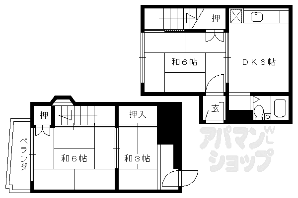 京都府京都市北区北野西白梅町(賃貸マンション3DK・1階・42.88㎡)の写真 その2