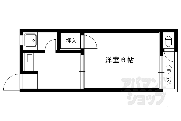 白川ハイツ 2｜京都府京都市左京区北白川西町(賃貸アパート1K・1階・17.19㎡)の写真 その2