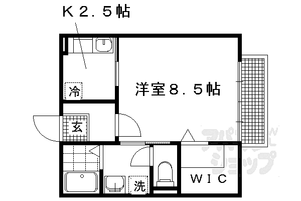 カーサフェリス 103｜京都府京都市左京区岩倉長谷町(賃貸アパート1K・1階・31.13㎡)の写真 その2