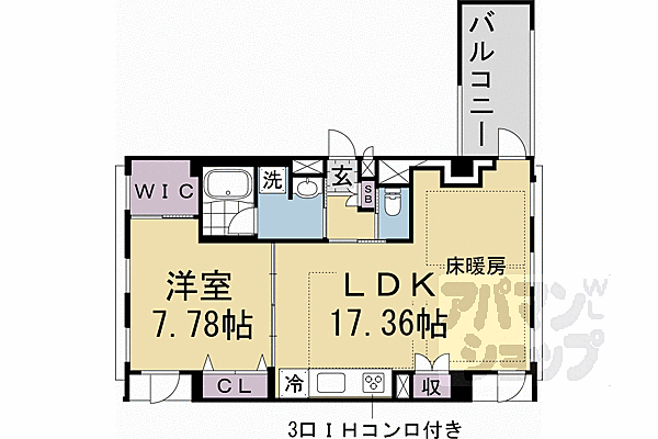 プランドール神宮丸太町 501｜京都府京都市左京区東丸太町(賃貸マンション1LDK・5階・61.05㎡)の写真 その2