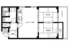 コンフォール北白川II 2-E ｜ 京都府京都市左京区北白川久保田町（賃貸マンション2LDK・2階・55.63㎡） その2