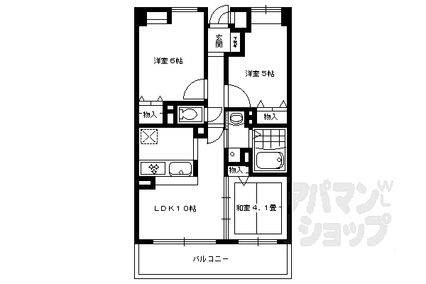 南禅寺東山 502｜京都府京都市左京区粟田口鳥居町(賃貸マンション3LDK・5階・54.67㎡)の写真 その2