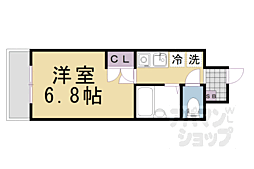 京都地下鉄東西線 京都市役所前駅 徒歩4分の賃貸マンション 6階1Kの間取り