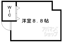 レヴィア北白川 ワンルームの間取図画像