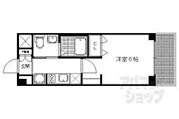 京都地下鉄東西線 三条京阪駅 徒歩2分の賃貸マンション 2階1Kの間取り