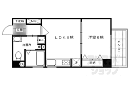 京都市営烏丸線 烏丸御池駅 徒歩7分の賃貸マンション 7階1LDKの間取り