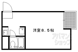テラッセ糺の森 ワンルームの間取図画像