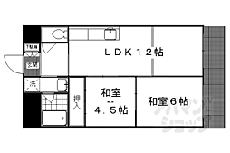 シャトー高野 2LDKの間取図画像