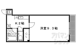 コスモハイツ宝ケ池 1Kの間取図画像