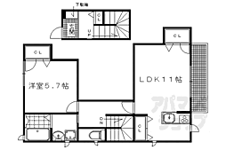 ラヴィニールアン 1LDKの間取図画像