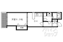 K'zALLAY 1DKの間取図画像