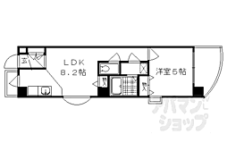 ヴィラヤマカワ 1LDKの間取図画像