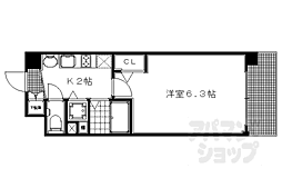 プレサンス京都修学院 1Kの間取図画像