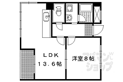 京福修学院第2マンション 1LDKの間取図画像