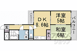 カーサフジキ 2DKの間取図画像