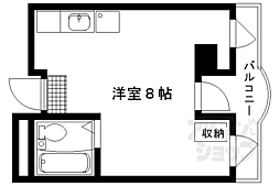 ドムス白川 ワンルームの間取図画像