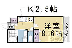 ハーミテージ修学院 1Kの間取図画像