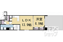 リーガル京都堀川中立売2 1LDKの間取図画像