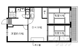 第二くめマンション 3DKの間取図画像