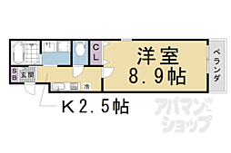 ハーミテージ修学院 1Kの間取図画像