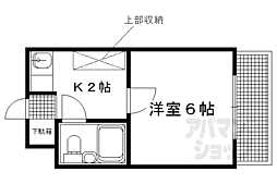 北白川ロイヤルパレス 1Kの間取図画像