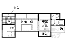 泉川町アパート 2Kの間取図画像