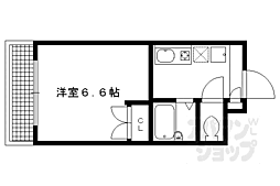 グランディール北白川 1Kの間取図画像
