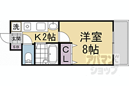 アミ・宝ケ池 1Kの間取図画像