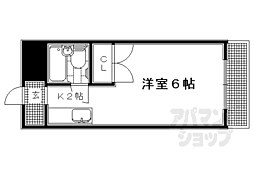 レジデンスシマダ2島田第2ビル 1Kの間取図画像