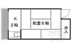 岡田アパート 1Kの間取図画像