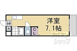 グランビィア御蔭 1Kの間取図画像