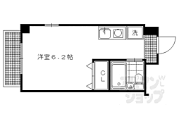 アブレスト岩倉 1Kの間取図画像