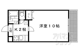 グランビィア御蔭 1Kの間取図画像