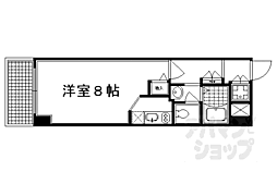 ドルス百万遍 1Kの間取図画像