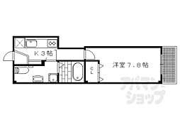 リュウエン西福 1Kの間取図画像