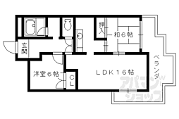 ピアレス円勝寺 2LDKの間取図画像