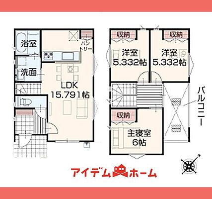 間取り 江南市 宮後町砂場東 3号棟