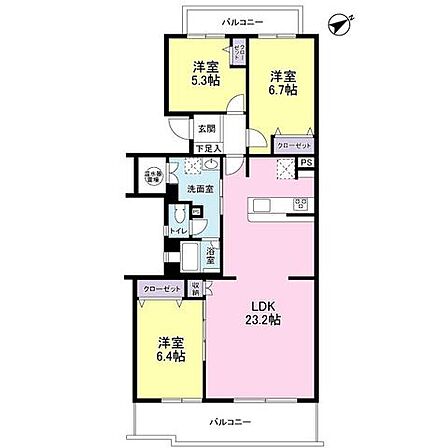 3LDK 間取り