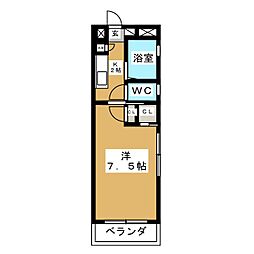 てらすＭ 1階1Kの間取り