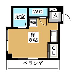 ビアンカ戸越 ワンルームの間取図画像