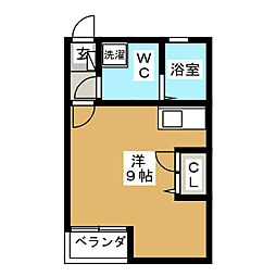 ラグーナコート荏原 ワンルームの間取図画像